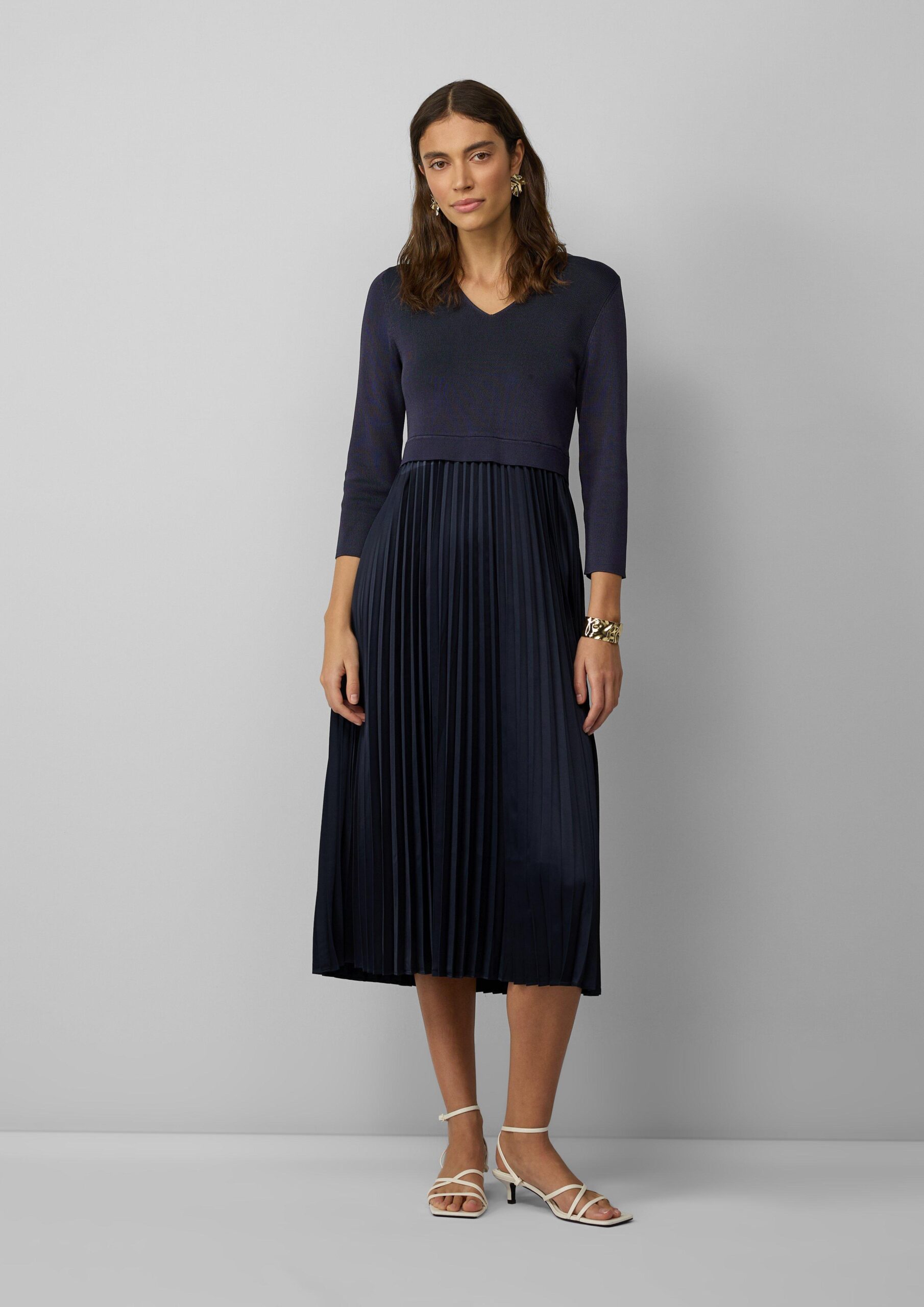 Midikleid mit plissiertem Rock