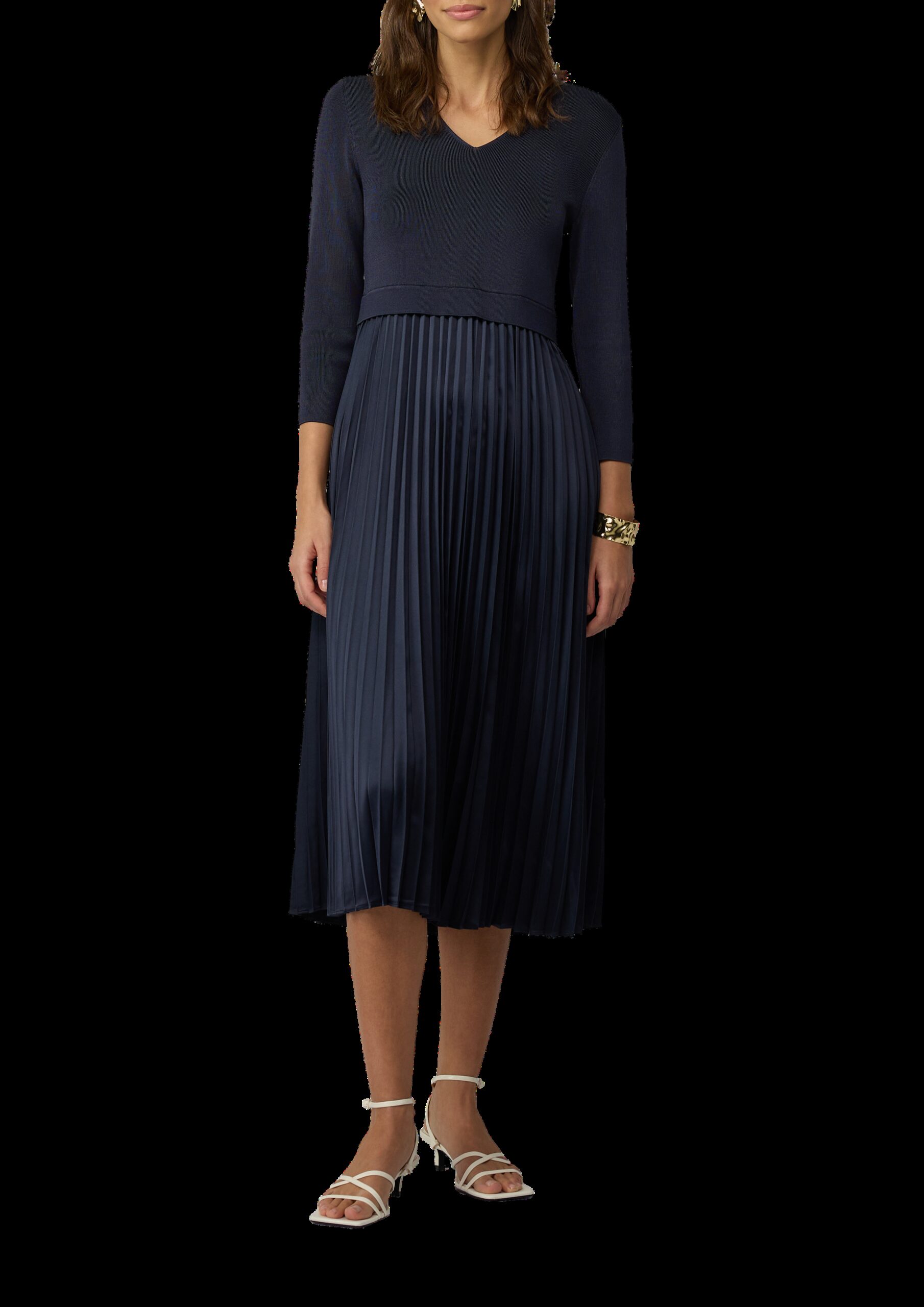 Midikleid mit plissiertem Rock