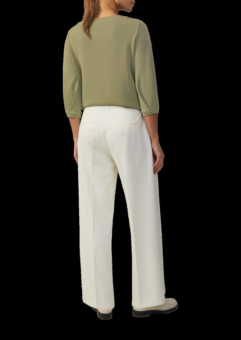 Loose-Fit-Shirt aus Interlockjersey mit Wasserfall-Ausschnitt