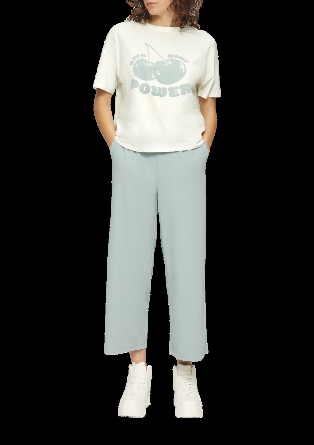 Printshirt mit überschnittener Schulter