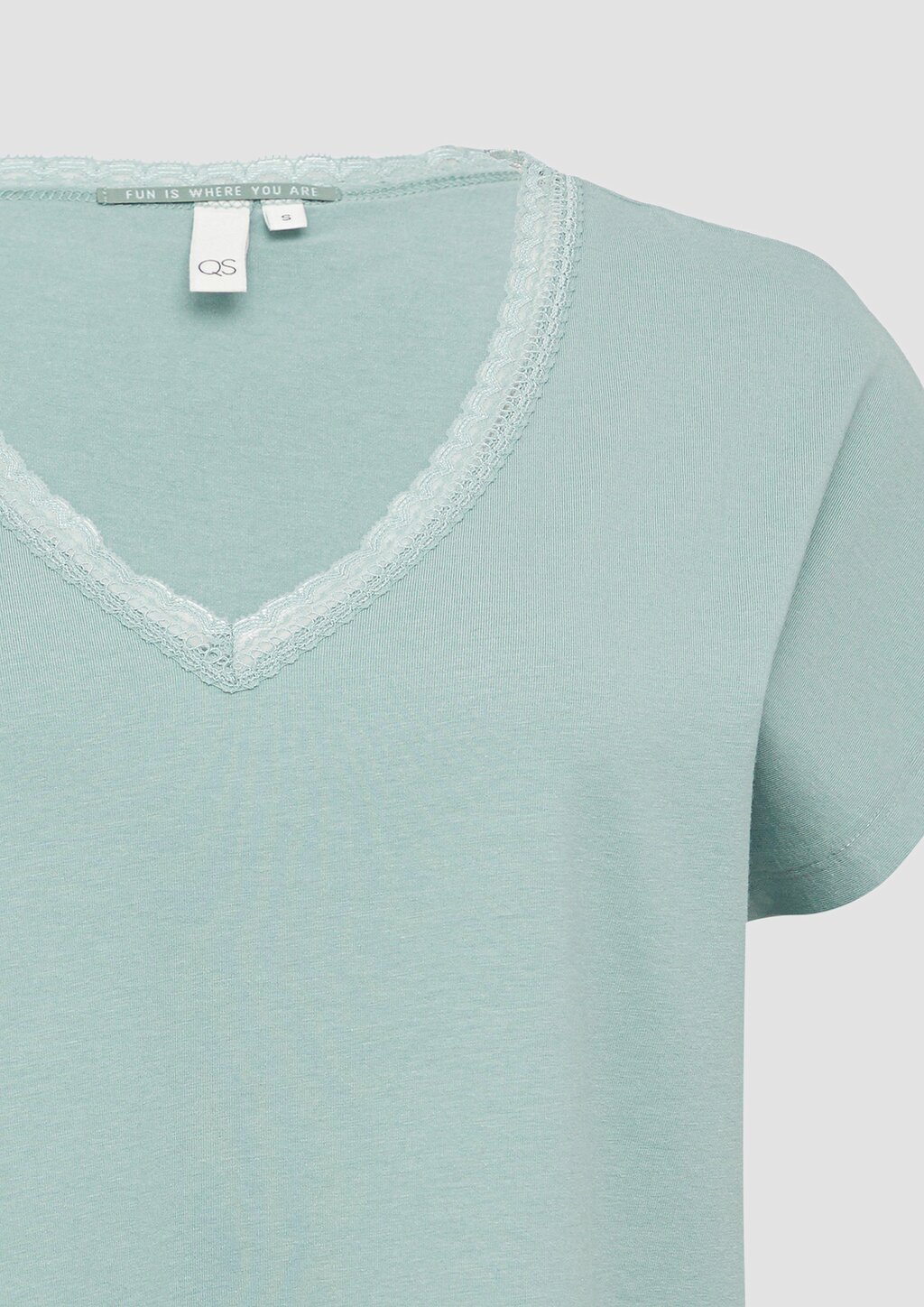 Modalmix-Shirt mit Spitzenblende