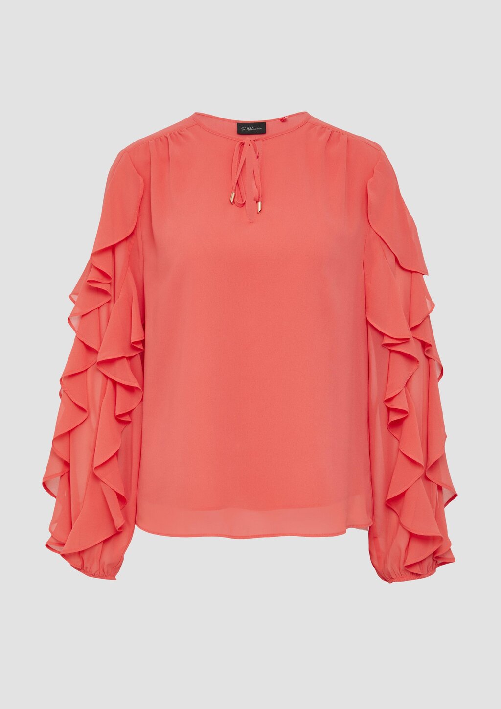 Leichte Chiffonbluse mit Rüschenärmeln