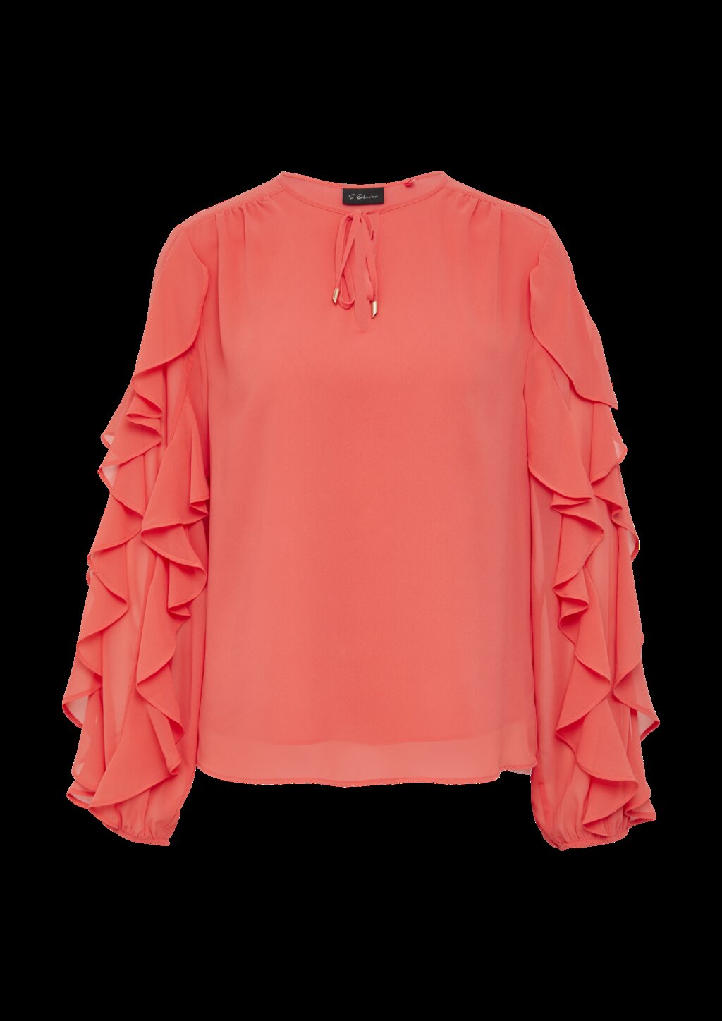 Leichte Chiffonbluse mit Rüschenärmeln