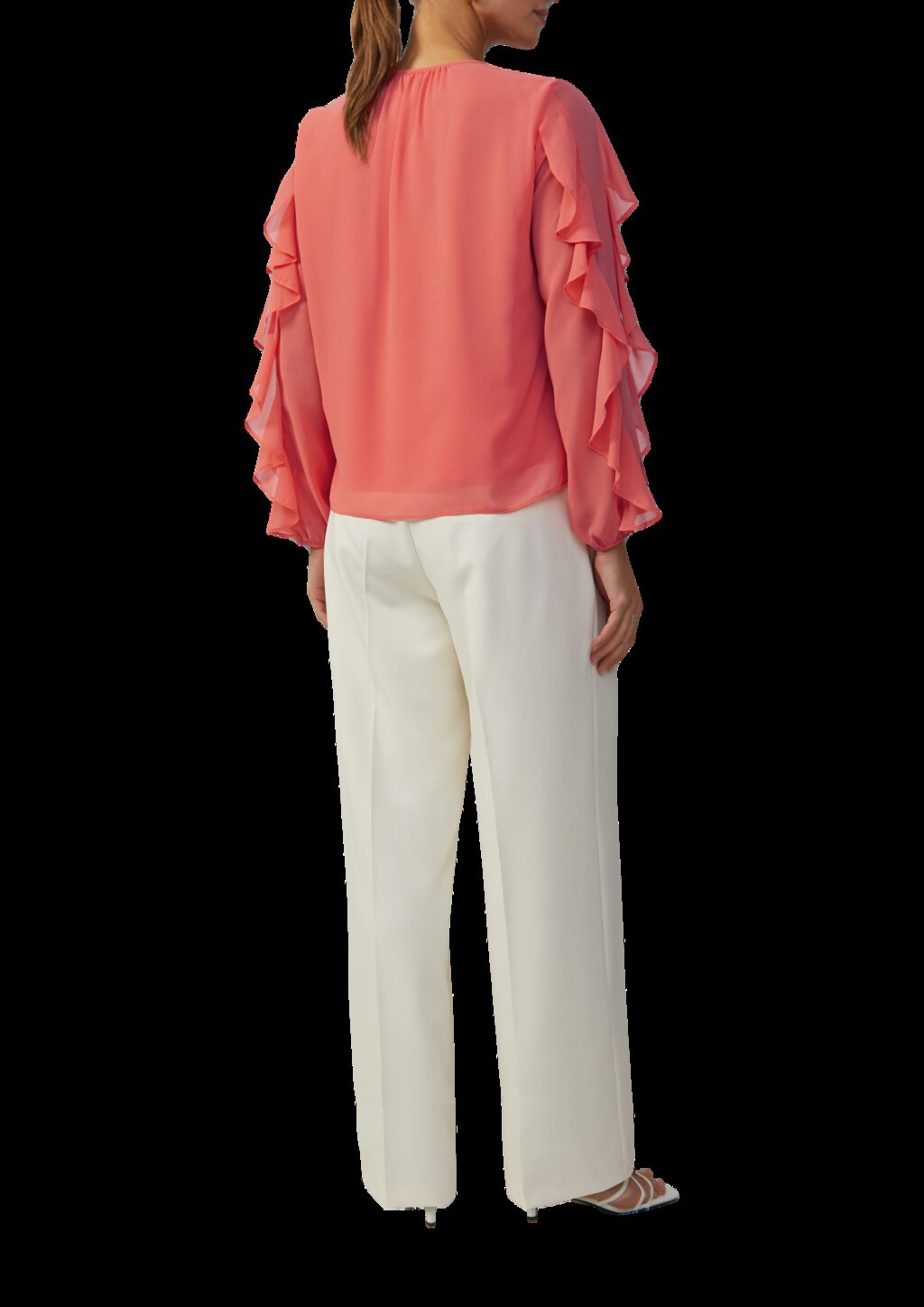 Leichte Chiffonbluse mit Rüschenärmeln