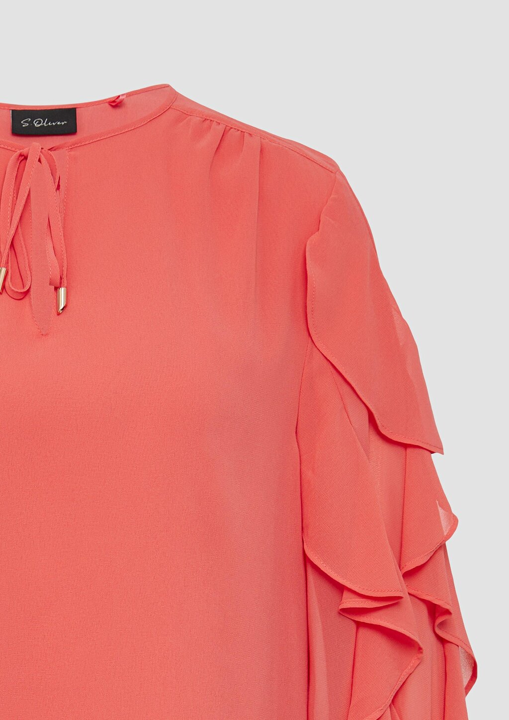 Leichte Chiffonbluse mit Rüschenärmeln