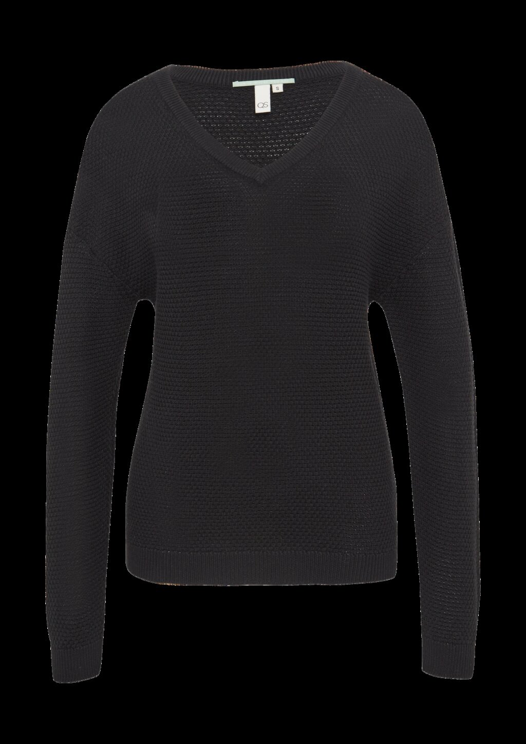 Pullover mit Strukturmuster und V-Ausschnitt