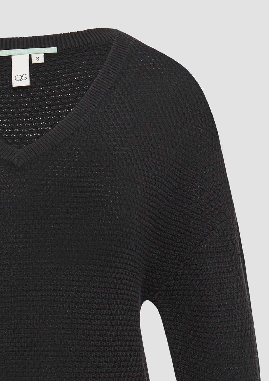 Pullover mit Strukturmuster und V-Ausschnitt