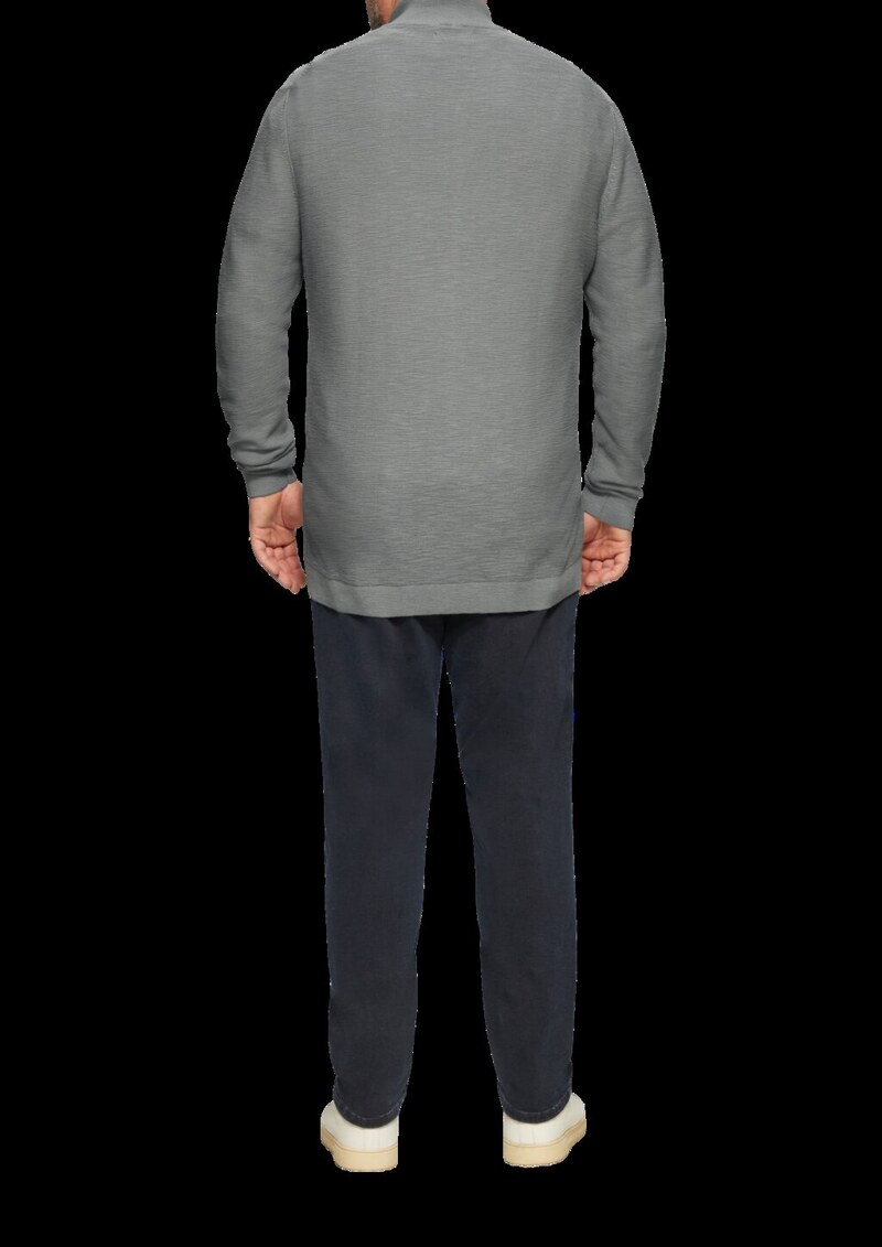 Strukturierte Strickjacke mit Logo-Patch