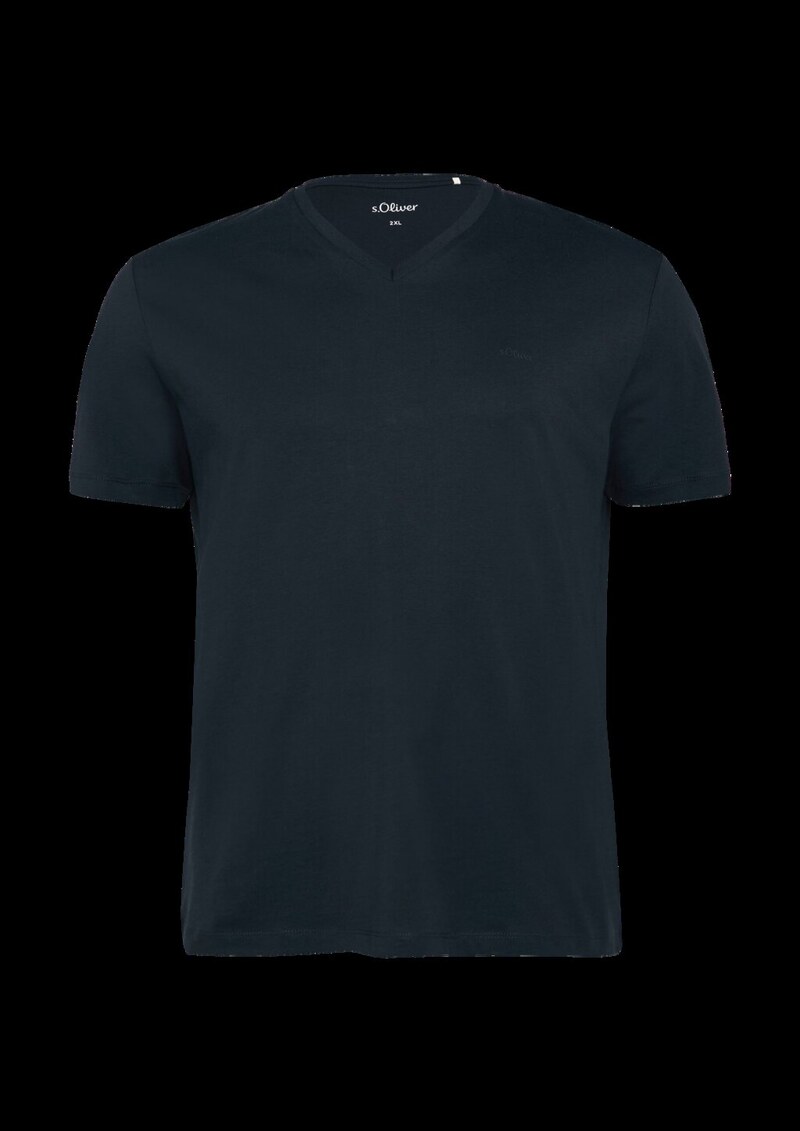 T-Shirt mit V-Ausschnitt und Logo-Print