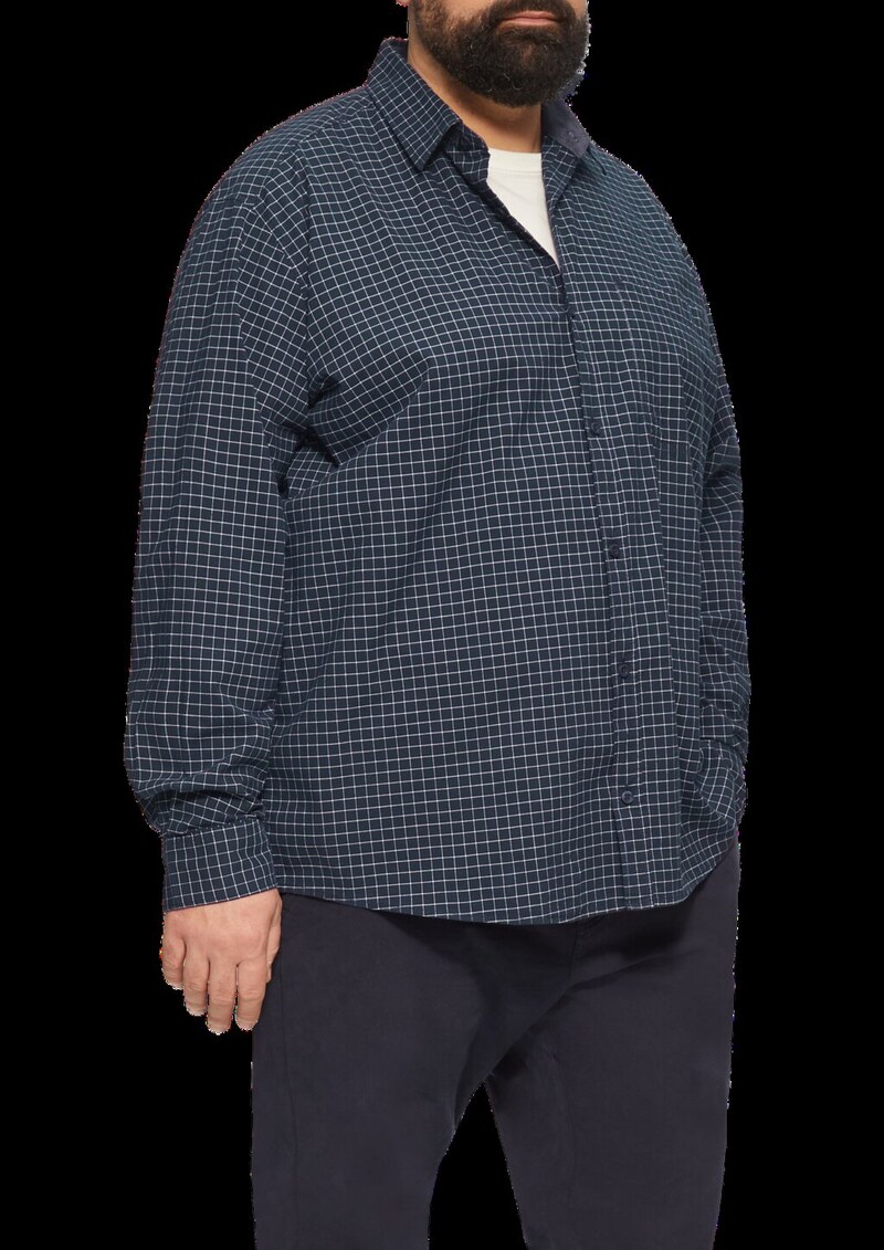Regular Fit: Kariertes Hemd aus Baumwollstretch mit Brusttasche