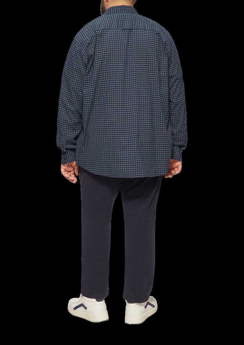 Regular Fit: Kariertes Hemd aus Baumwollstretch mit Brusttasche