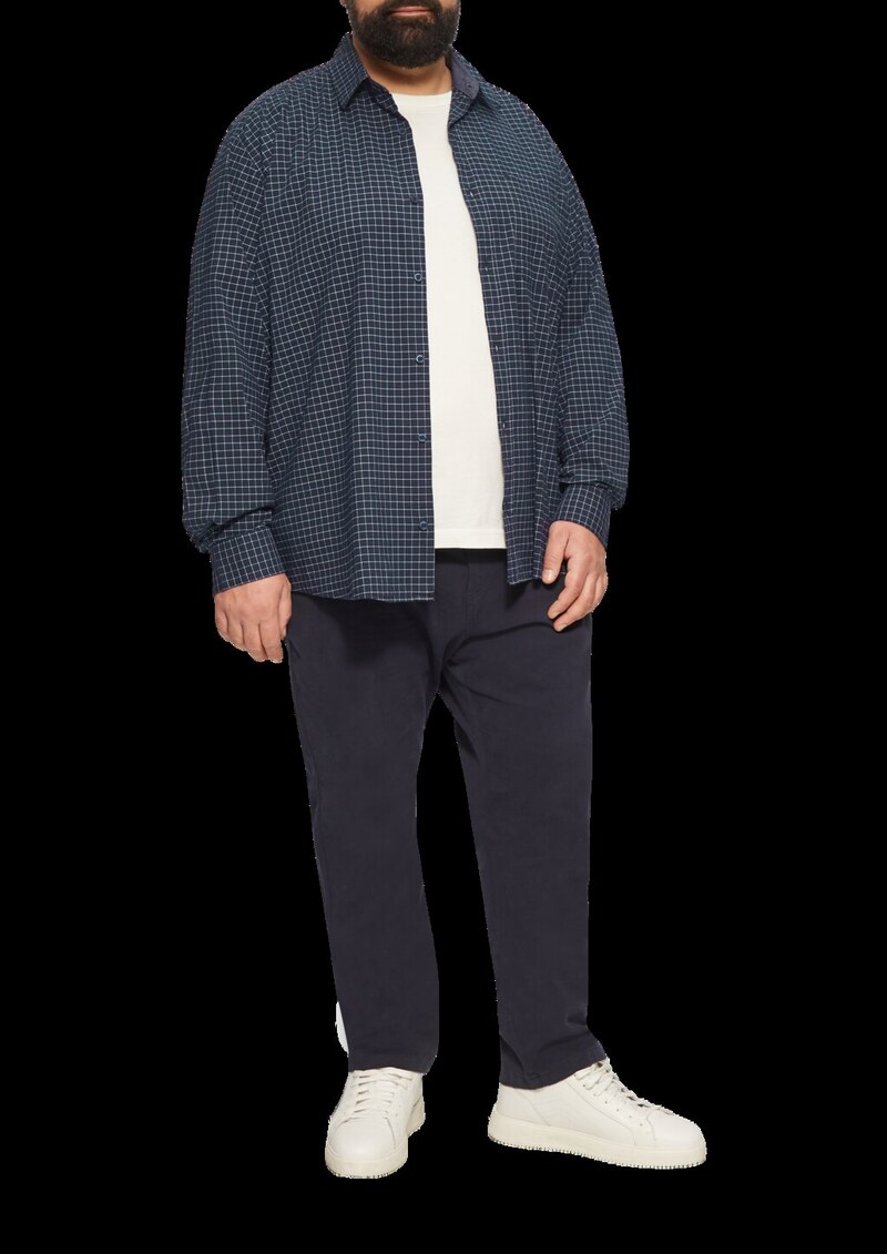 Regular Fit: Kariertes Hemd aus Baumwollstretch mit Brusttasche