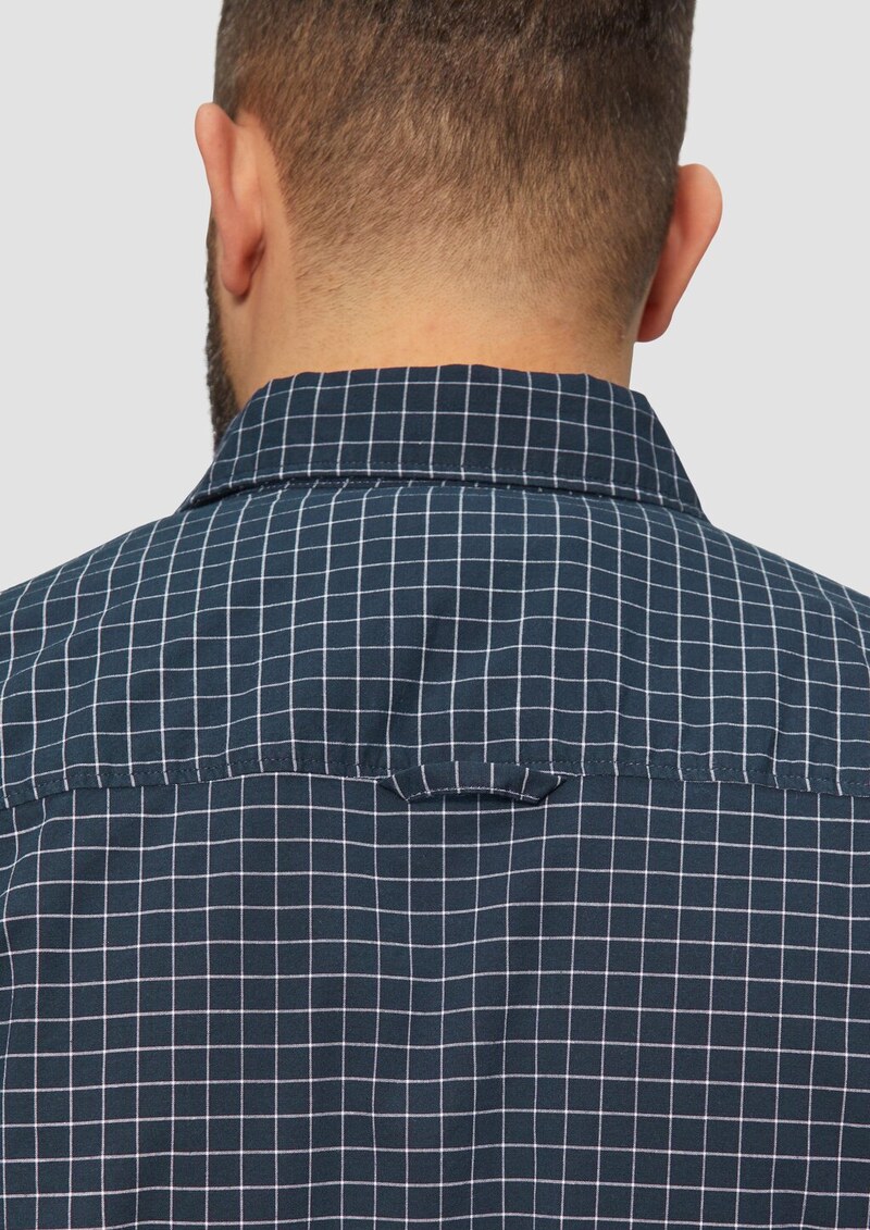 Regular Fit: Kariertes Hemd aus Baumwollstretch mit Brusttasche