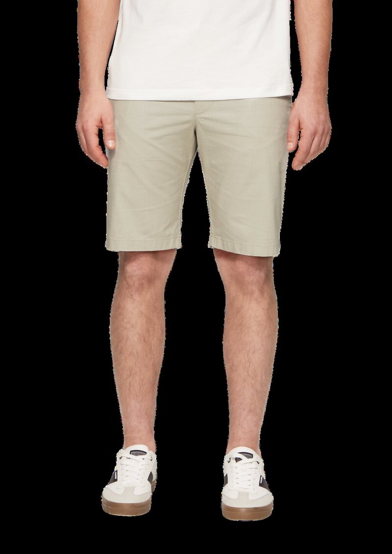 Chino-Shorts aus Baumwollstretch in melierter Optik