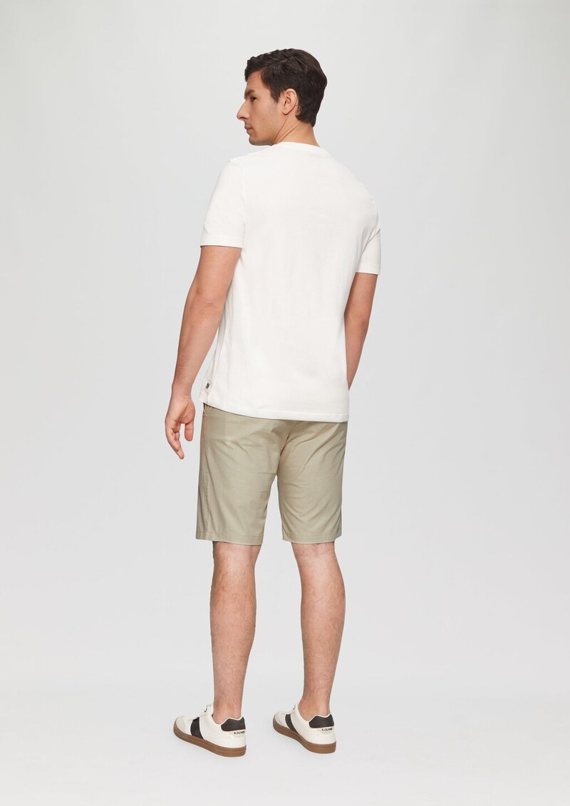 Chino-Shorts aus Baumwollstretch in melierter Optik