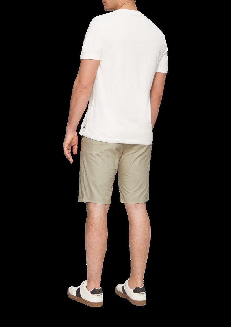 Chino-Shorts aus Baumwollstretch in melierter Optik