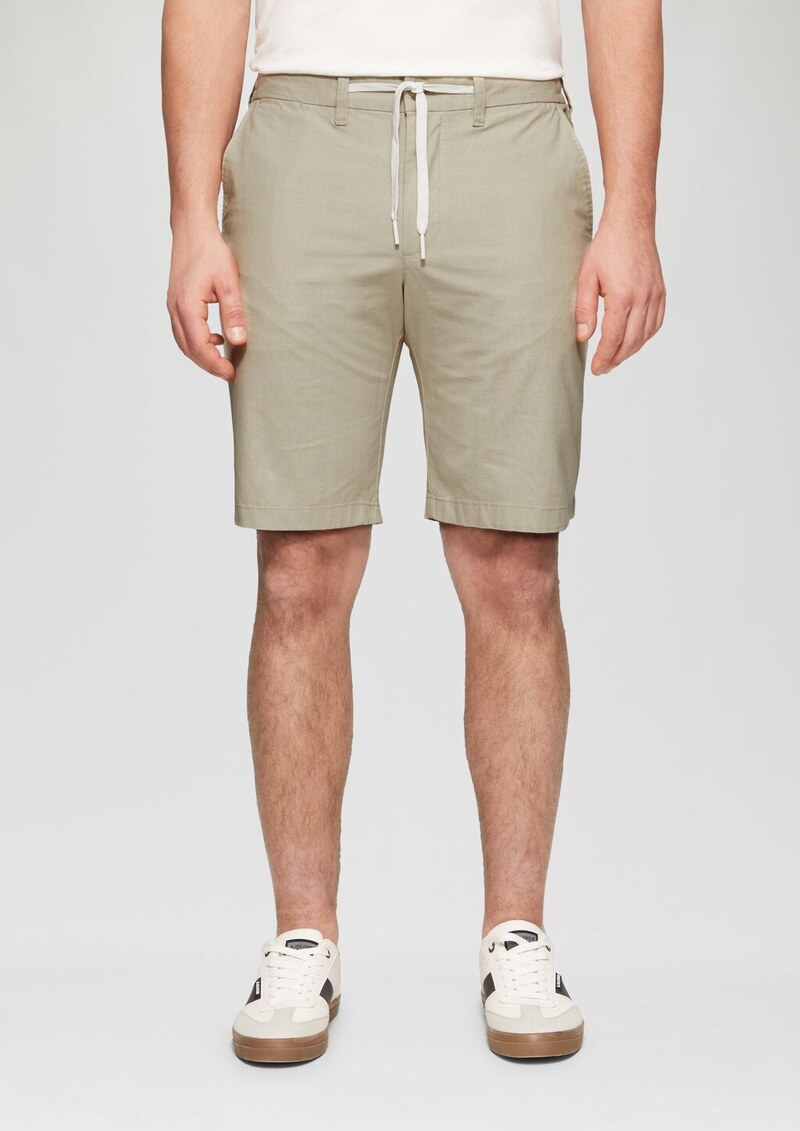 Chino-Shorts aus Baumwollstretch in melierter Optik