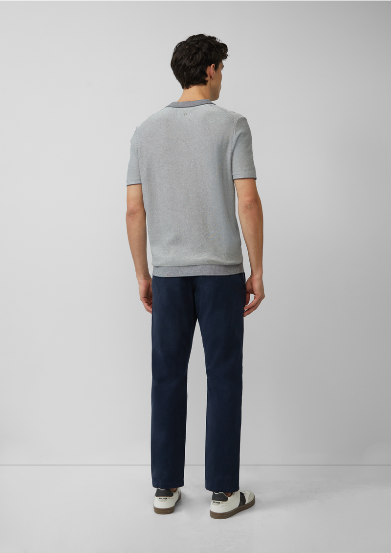 Gestricktes Poloshirt aus Leinenmix