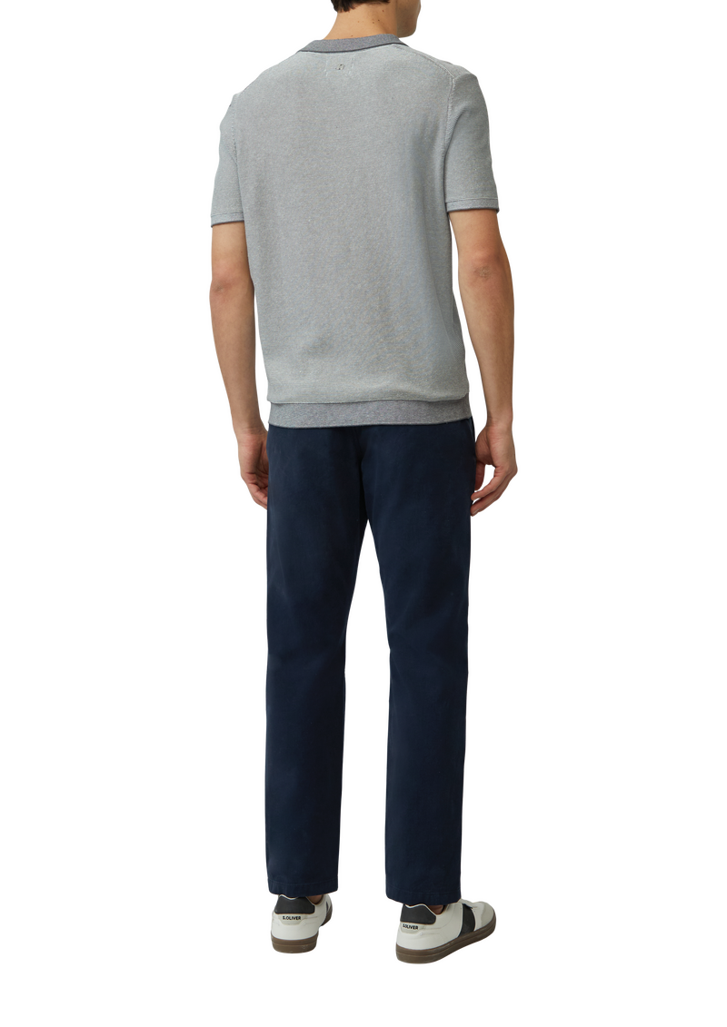 Gestricktes Poloshirt aus Leinenmix