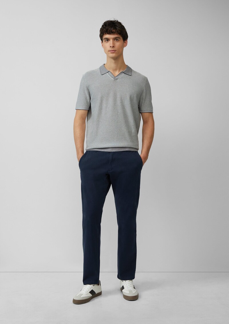 Gestricktes Poloshirt aus Leinenmix