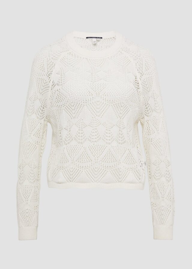 Baumwollpullover mit Ajourmuster