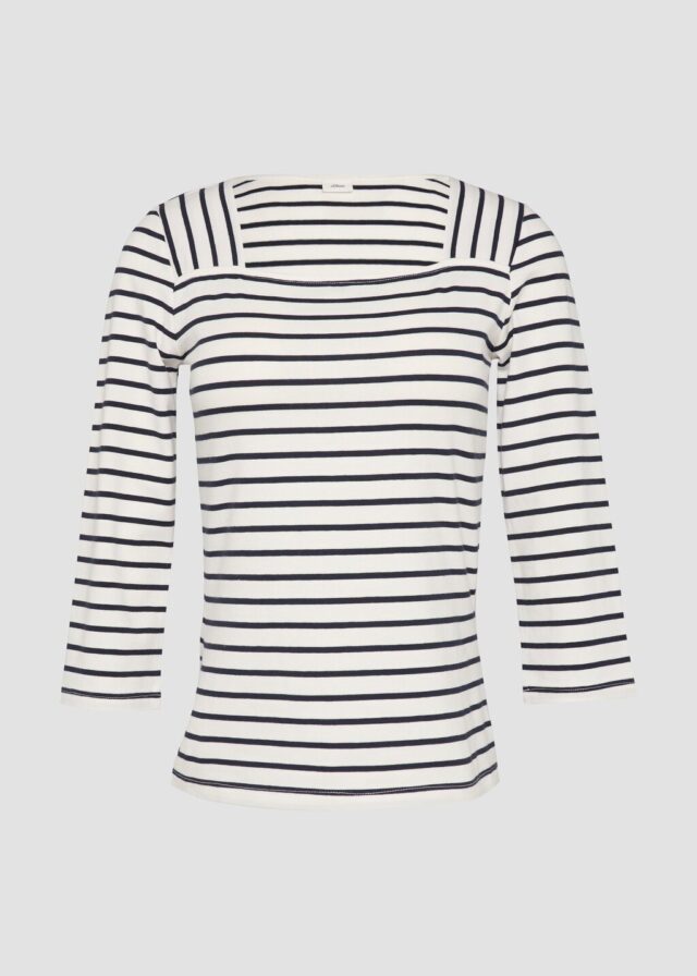 Streifenshirt mit Karree-Ausschnitt