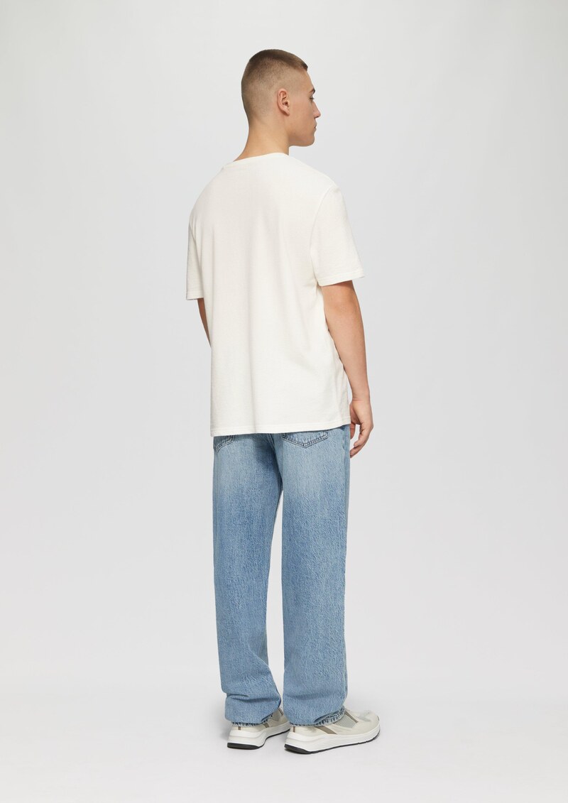 Rundhals T-Shirt in Strukturjersey