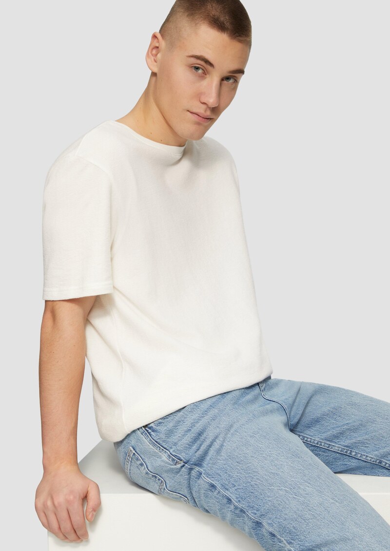 Rundhals T-Shirt in Strukturjersey