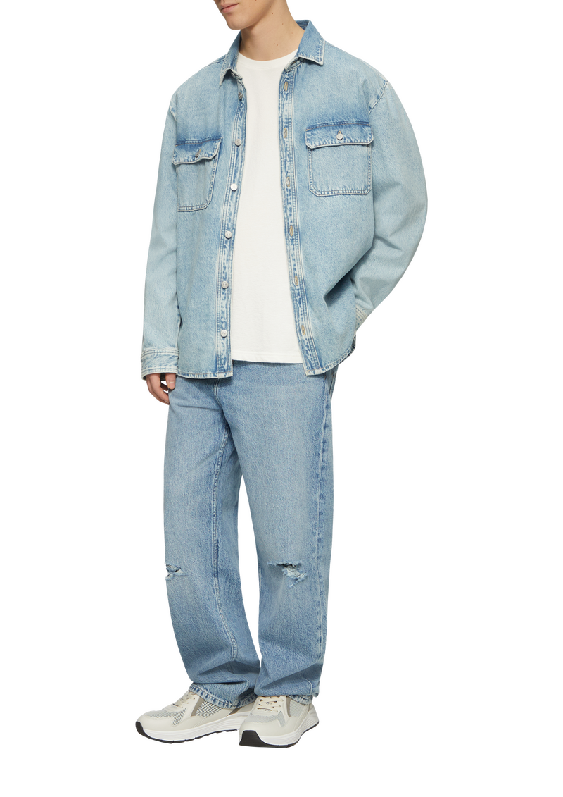 Rundhals T-Shirt in Strukturjersey