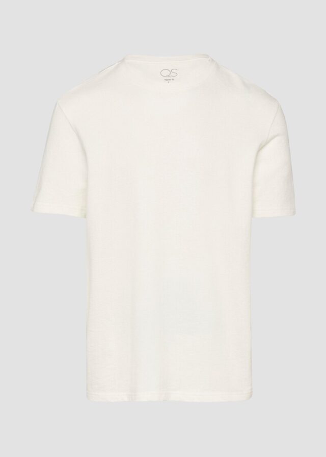 Rundhals T-Shirt in Strukturjersey