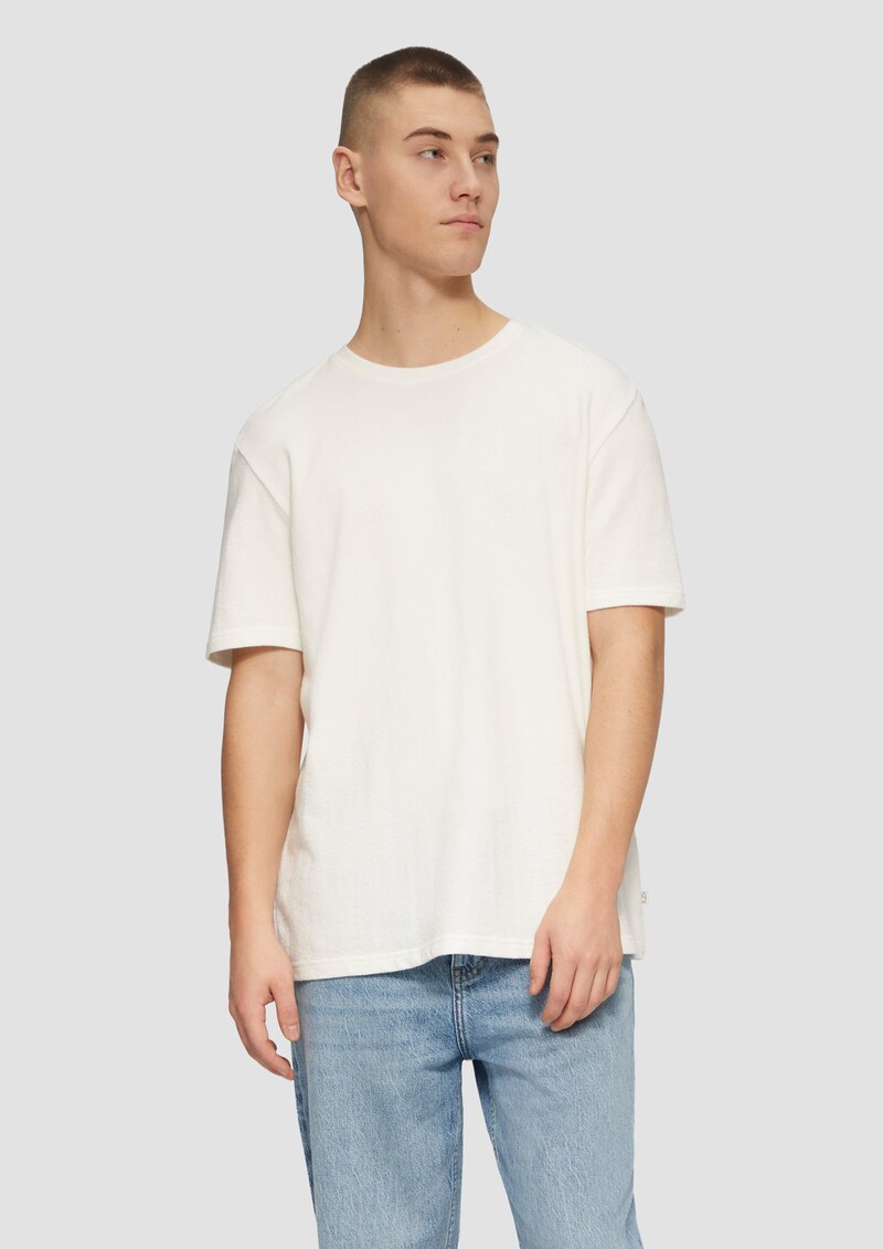 Rundhals T-Shirt in Strukturjersey