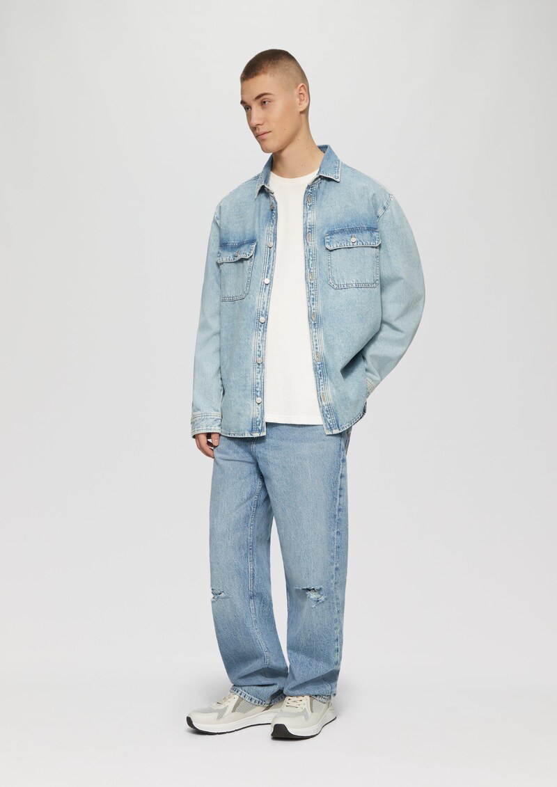 Rundhals T-Shirt in Strukturjersey