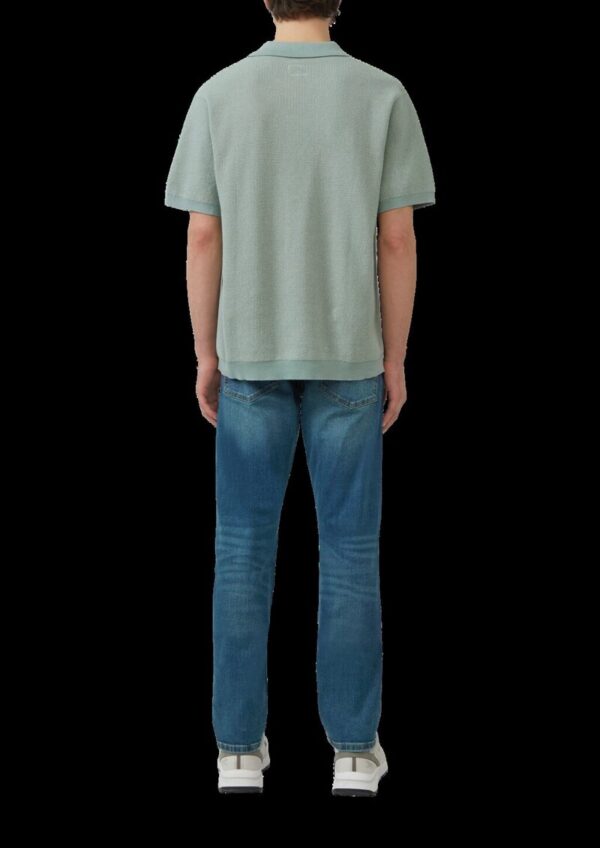 Melierter Strick-Polo mit Strukturoptik