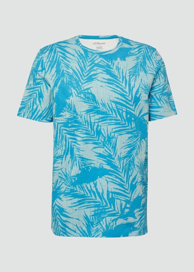 T-Shirt mit Crew Neck und All-over-Print