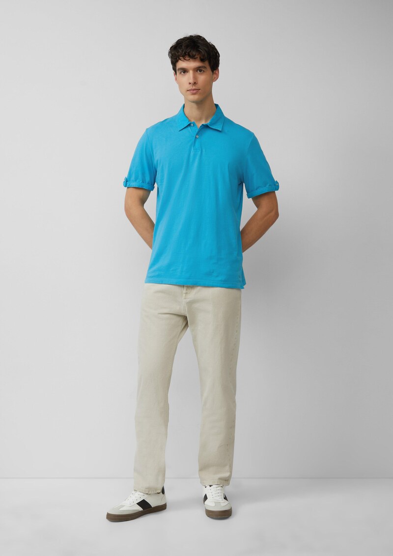 Jersey-Poloshirt mit Ärmel-Detail