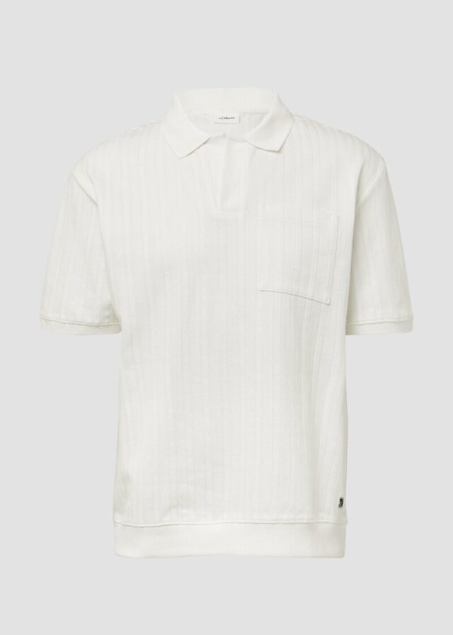 Poloshirt im Relaxed Fit mit Struturstreifen