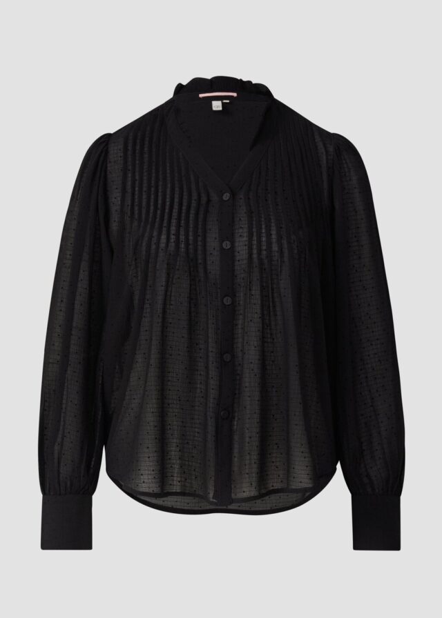 Strukturierte Chiffonbluse mit Punktemuster
