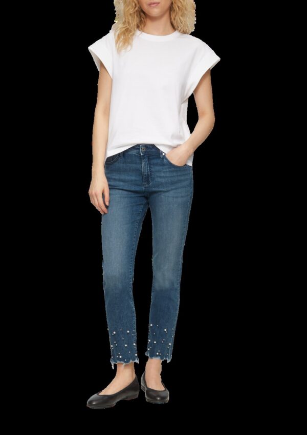 Ankle-Jeans Betsy / Slim Fit / Mid Rise / Slim Leg / Schmucksteine