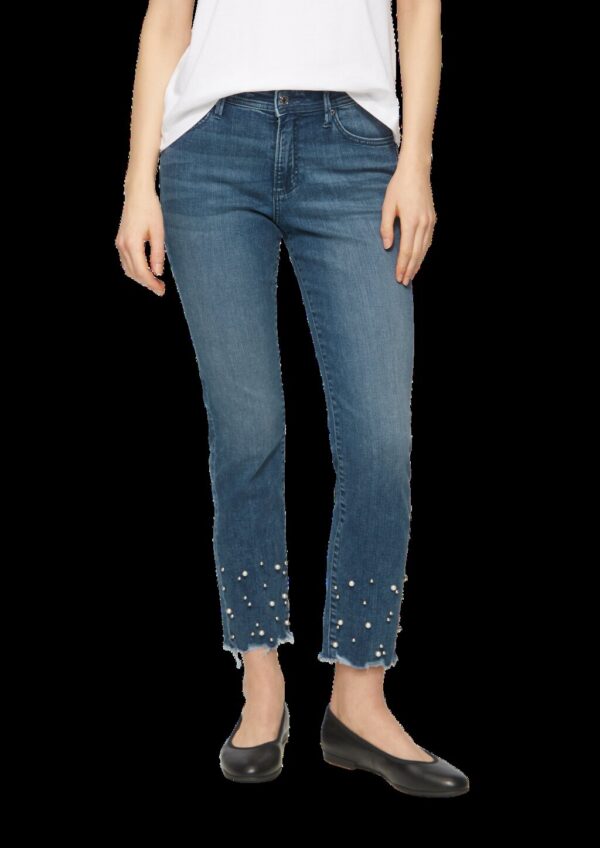 Ankle-Jeans Betsy / Slim Fit / Mid Rise / Slim Leg / Schmucksteine