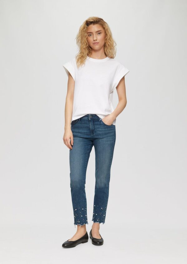 Ankle-Jeans Betsy / Slim Fit / Mid Rise / Slim Leg / Schmucksteine