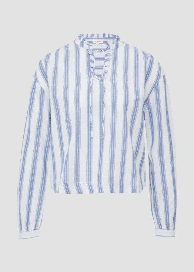 Bluse mit Rüschen und Glitzergarn