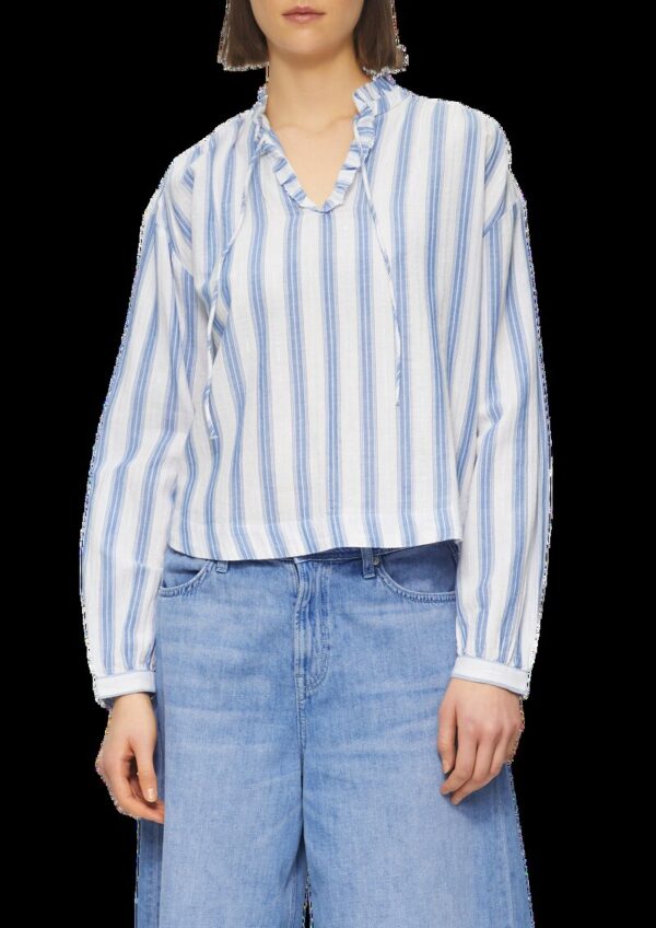 Bluse mit Rüschen und Glitzergarn