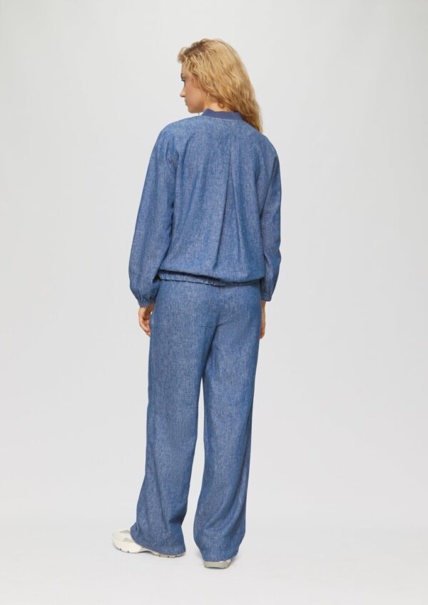 Leinenmix-Blouson mit Raffungen