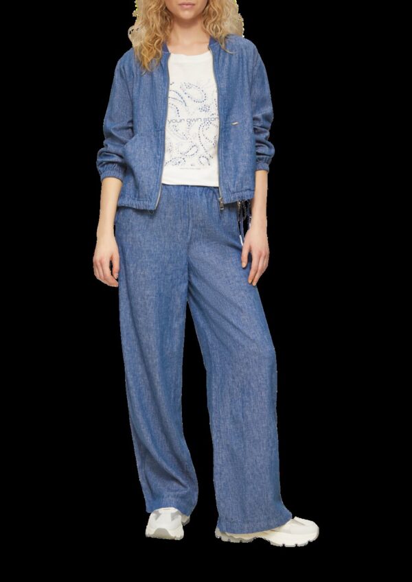 Leinenmix-Blouson mit Raffungen