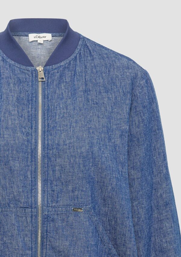 Leinenmix-Blouson mit Raffungen