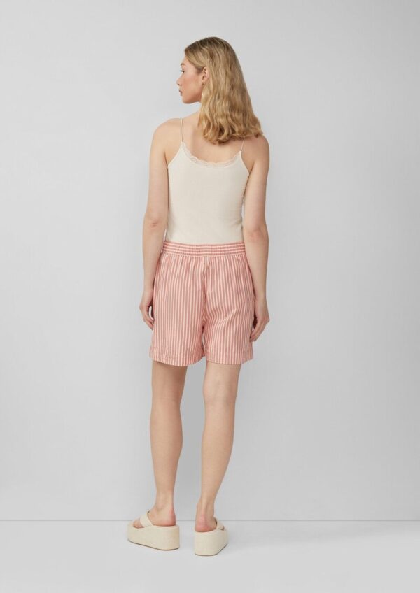 Baumwoll-Streifenshorts mit Elastikbund