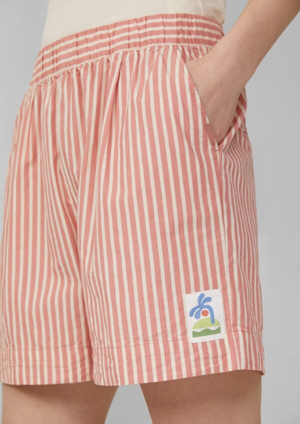 Baumwoll-Streifenshorts mit Elastikbund