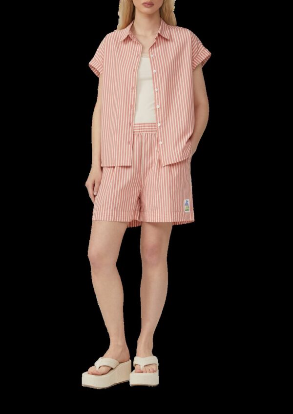 Baumwoll-Streifenshorts mit Elastikbund