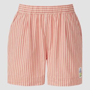 Baumwoll-Streifenshorts mit Elastikbund