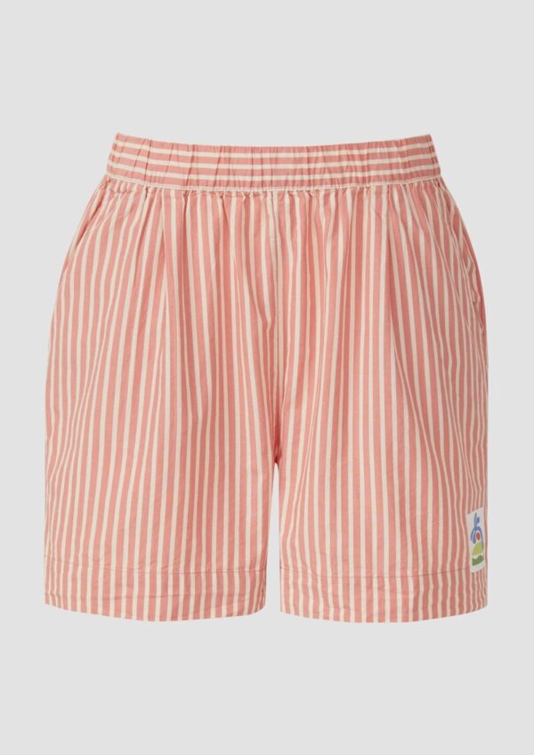 Baumwoll-Streifenshorts mit Elastikbund